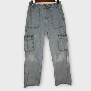 BDG Urban Outfitters Skate Cargo Jeans Light Wash Elastic Waist 29x29 Skater‎